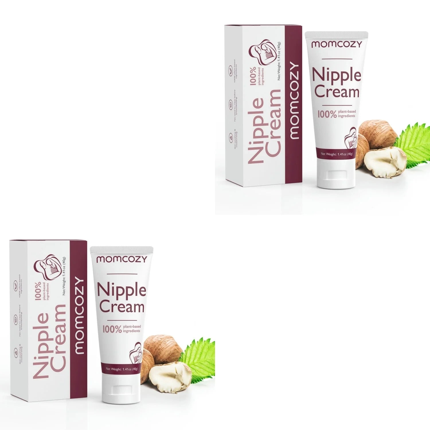100% Natural Nipple Cream 1.41Oz, Vegan Lanolin-Free Nipple Butter for Breastfeeding, Used with S12 Pro M5 Breast Pumps, Breastfeeding Essentials