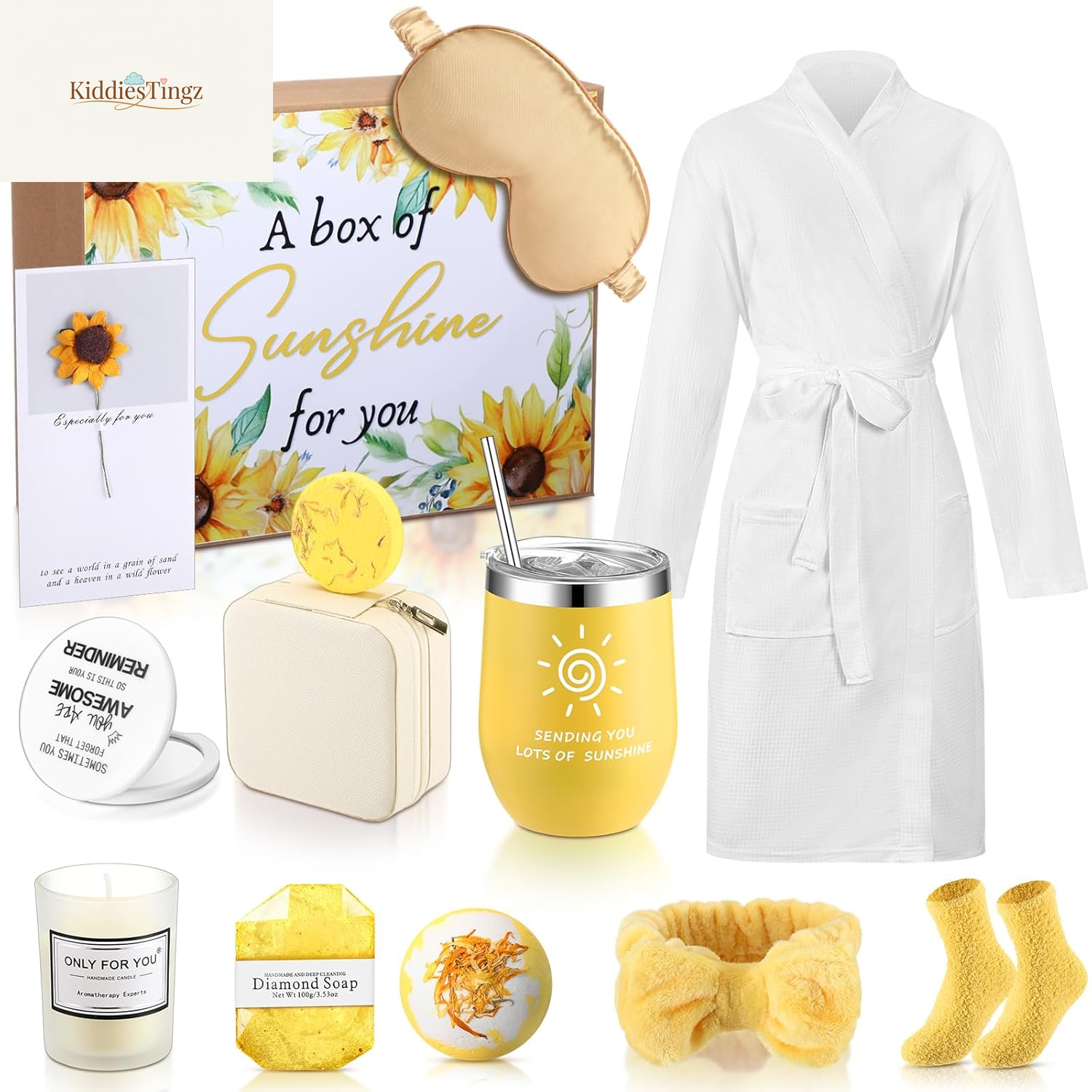 13 Pcs Birthday Gifts for Women Spa Basket Set for Women Mother'S Day Gifts Mirrors Socks Steamers Jewelry Case Bath Robe Mom Nurse Girlfriend Wife